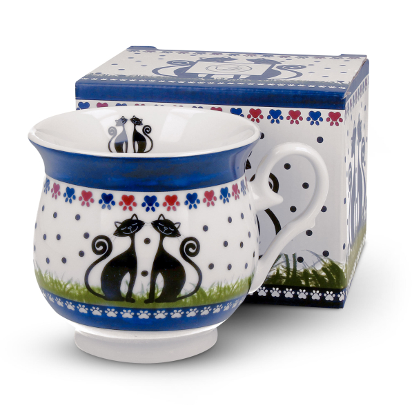 Kubek porcelanowy DUO ETNO INDIGO 500 ml