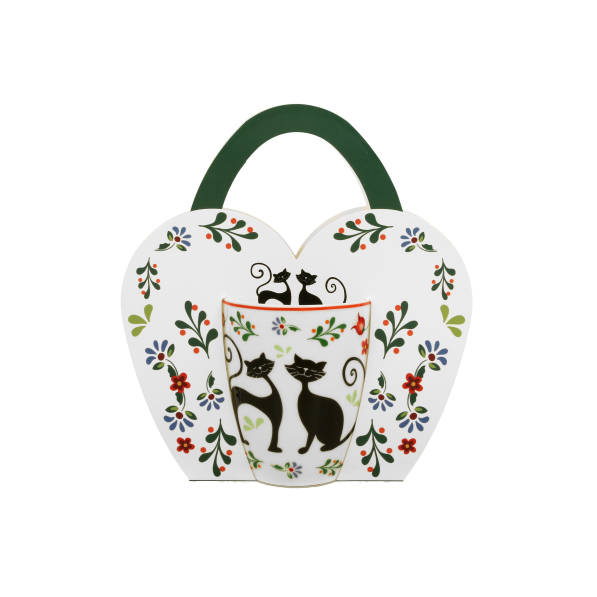 Kubek porcelanowy DUO ETNO KOTY 360 ml