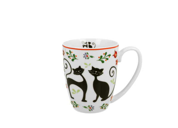 Kubek porcelanowy DUO ETNO KOTY 360 ml