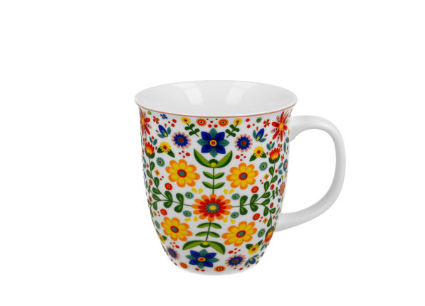 Kubek porcelanowy DUO ETNO MERIDA WHITE 650 ml