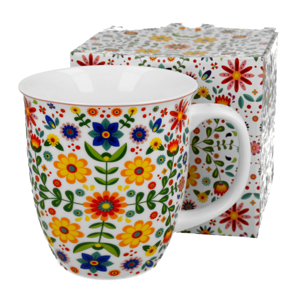 Kubek porcelanowy DUO ETNO MERIDA WHITE 650 ml