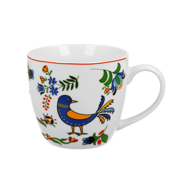 Kubek porcelanowy DUO ETNO PTASZEK KASZUBSKI 460 ml