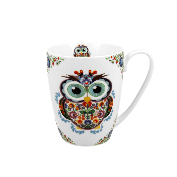 Kubek porcelanowy DUO ETNO SOWA 380 ml