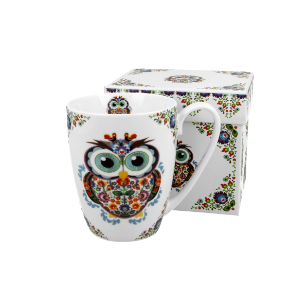 Kubek porcelanowy DUO ETNO SOWA 380 ml