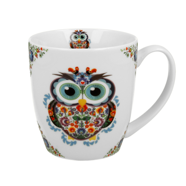 Kubek porcelanowy DUO ETNO SOWA 460 ml