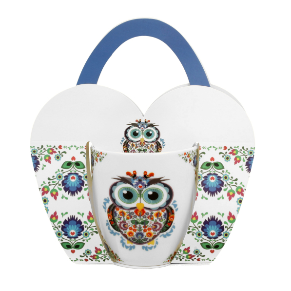 Kubek porcelanowy DUO ETNO SOWA 460 ml