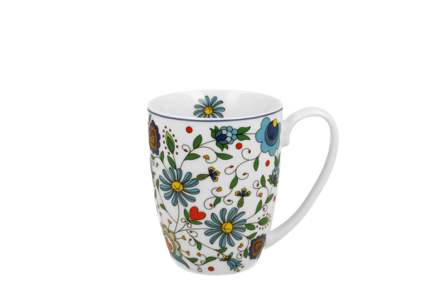 Kubek porcelanowy DUO ETNO WZÓR KASZUBSKI 360 ml