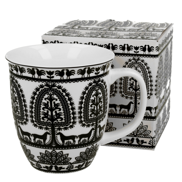 Kubek porcelanowy DUO ETNO WZÓR KURPIOWSKI 650 ml