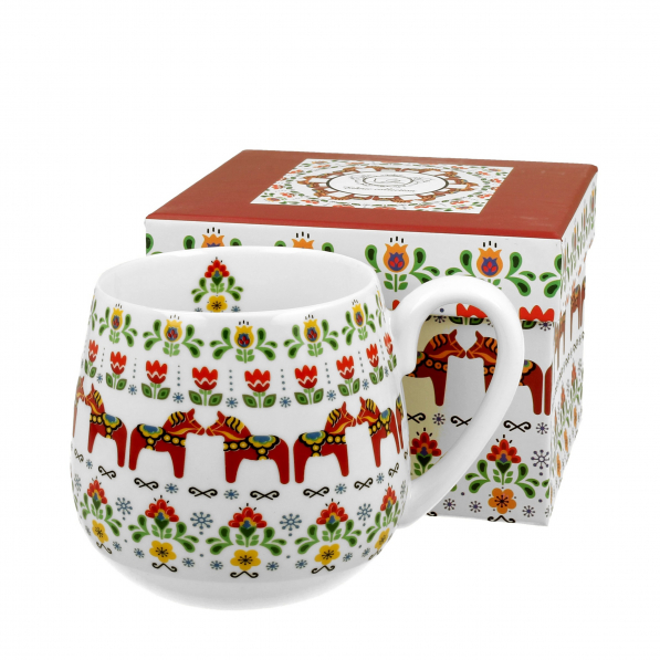 Kubek porcelanowy DUO ETNO WZÓR SKANDYNAWSKI 430 ml