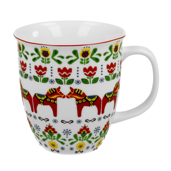 Kubek porcelanowy DUO ETNO WZÓR SKANDYNAWSKI 650 ml