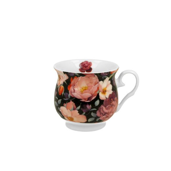 Kubek porcelanowy DUO FLORAL EXCLUSIVE SPRING ROSES BLACK 500 ml