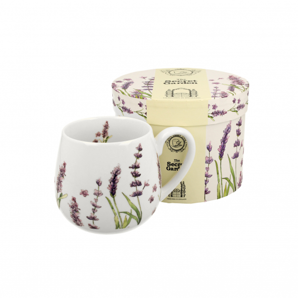 Kubek porcelanowy DUO LAVENDER CLASSIC BIAŁY 430 ml 