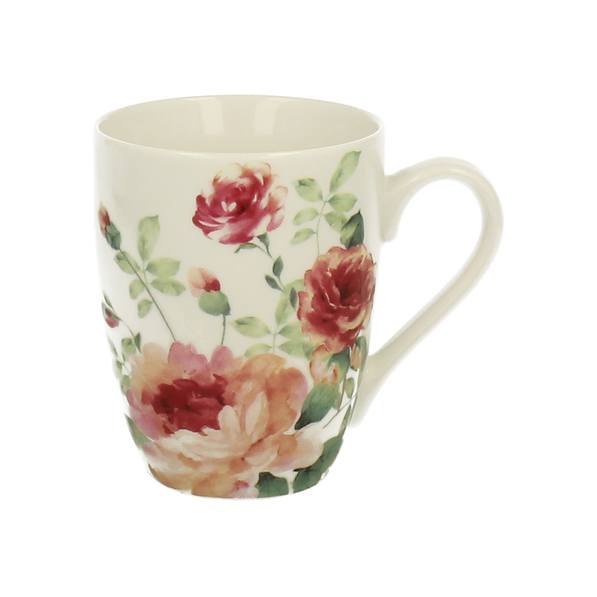 Kubek porcelanowy DUO MARY ROSE BIAŁY 350 ml