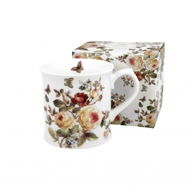 Kubek porcelanowy DUO ROMANTIC ZAHRA BIAŁY 460 ml