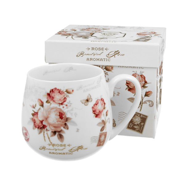 Kubek porcelanowy DUO SECESJA II BIAŁY 430 ml