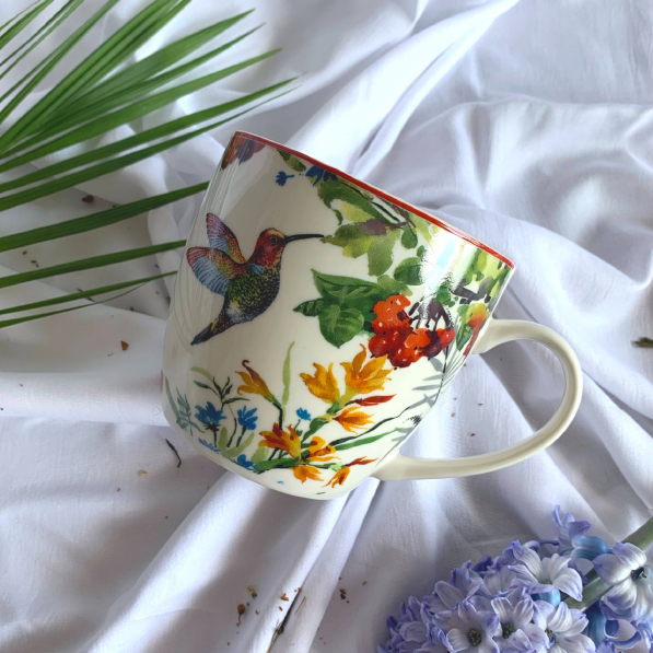 Kubek porcelanowy DUO SECRET GARDEN LINNEA 460 ml
