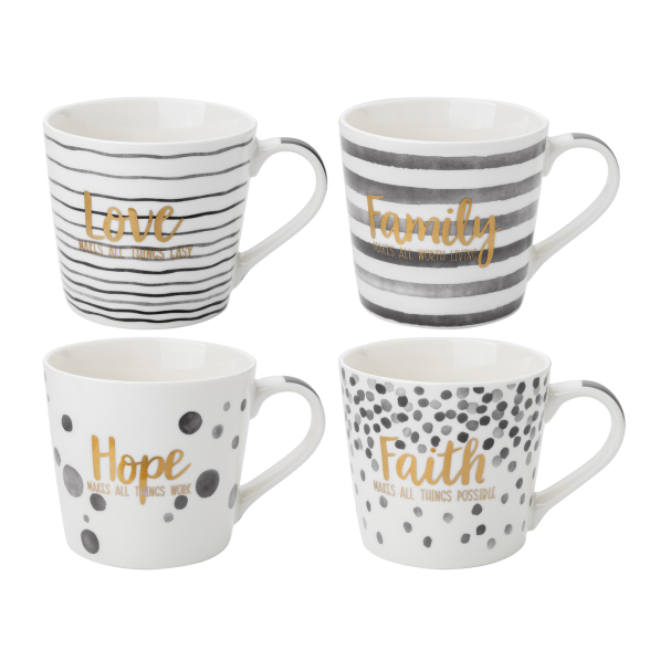 Kubek porcelanowy FLORINA SARA BLACK 400 ml MIX KOLORÓW