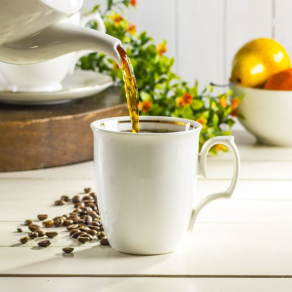 Kubek porcelanowy MARIAPAULA ECRU ZŁOTA LINIA 360 ml