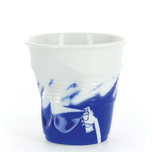 REVOL Froisses Monochrome 180 ml niebieski – kubek porcelanowy