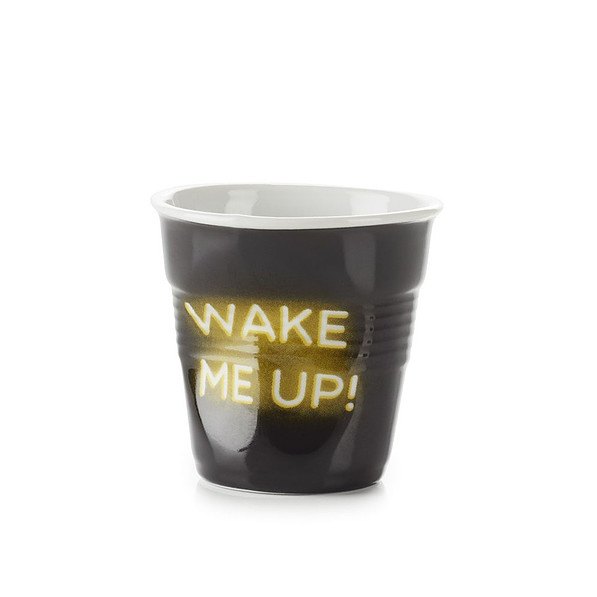 REVOL Froisses Neon Wake Up 180 ml czarny - kubek porcelanowy