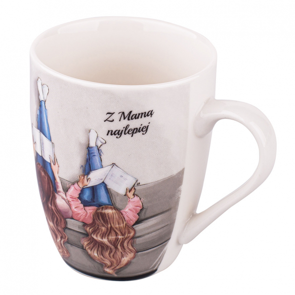 Kubek porcelanowy Z MAMĄ NAJLEPIEJ 300 ml