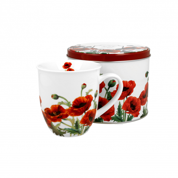 Kubek porcelanowy z puszką na herbatę DUO CLASSIC POPPIES 400 ml