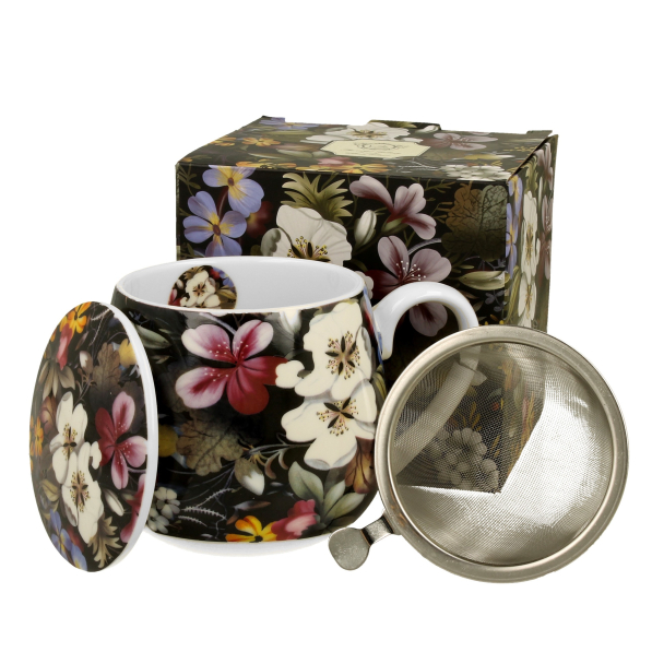 Kubek porcelanowy z zaparzaczem DUO ART GALLERY BLACK BY WILLIAM KILBURN 430 ml