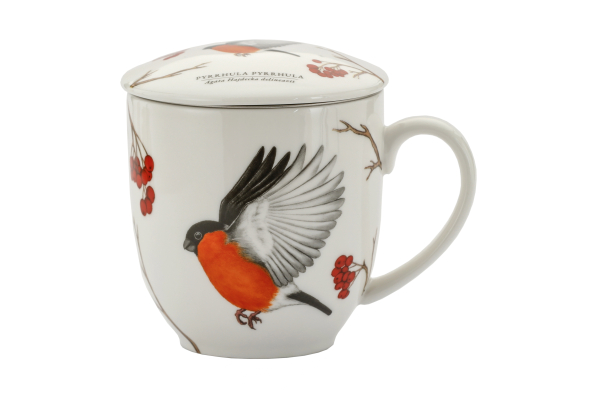 Kubek porcelanowy z zaparzaczem i pokrywką BY AGATA HAJDECKA 380 ml