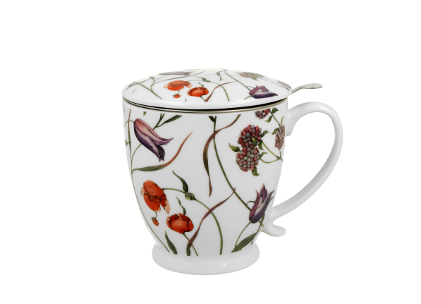 Kubek porcelanowy z zaparzaczem i pokrywką DUO THE SECRET GARDEN FLOWER MEADOW 510 ml