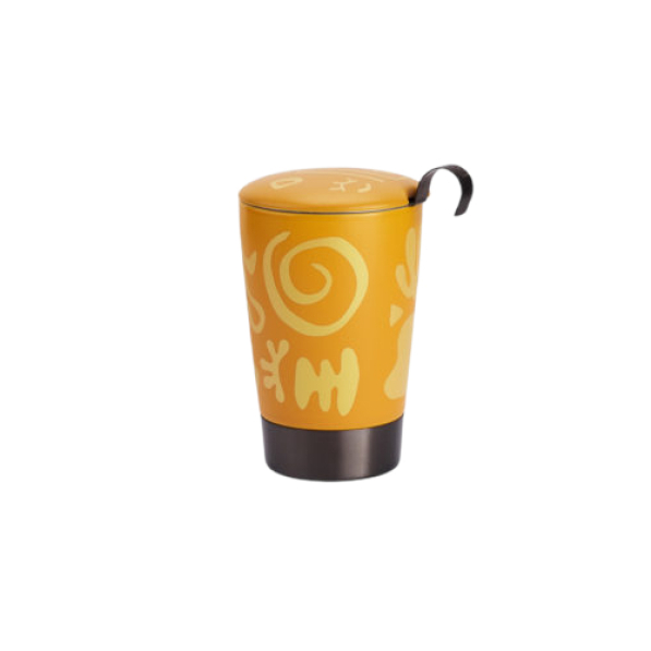 Kubek porcelanowy z zaparzaczem i pokrywką EIGENART TEAEVE OPERA YELLOW 350 ml