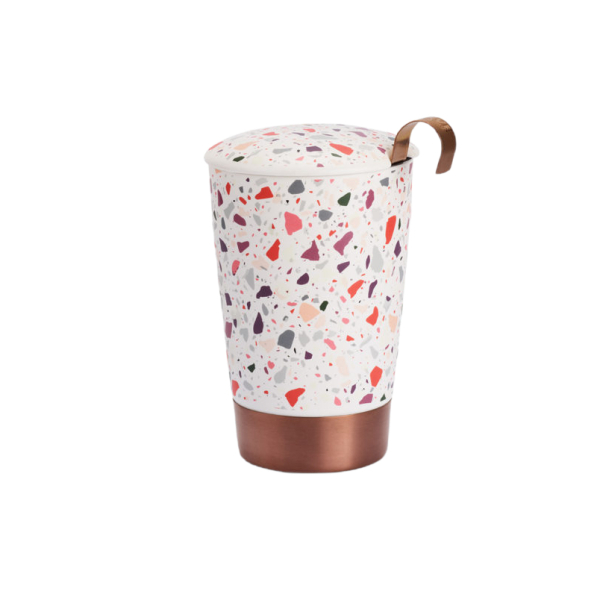 Kubek porcelanowy z zaparzaczem i pokrywką EIGENART TEAEVE TERRAZZO 350 ml