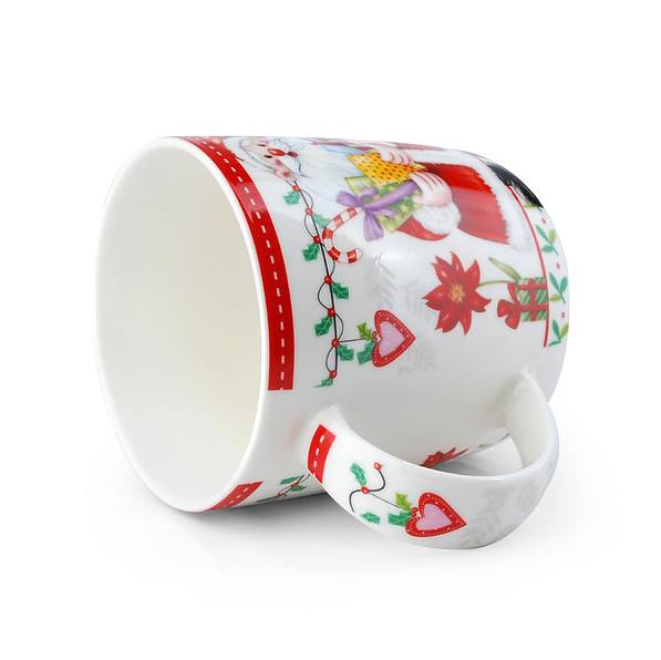 Kubek świąteczny porcelanowy SANTA BIAŁY 355 ml