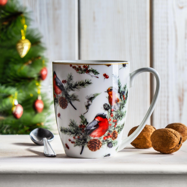 Kubek świąteczny porcelanowy DUO CHRISTMAS BIRDS 350 ml