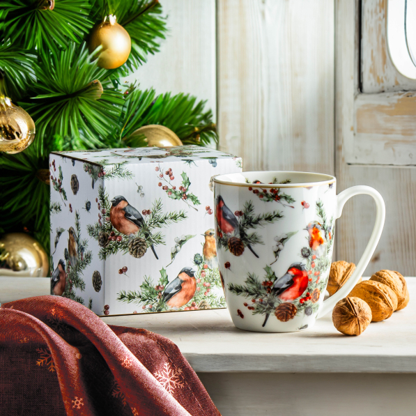 Kubek świąteczny porcelanowy DUO CHRISTMAS BIRDS 350 ml