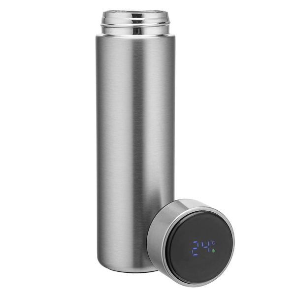 Kubek termiczny / termos z zaparzaczem ze stali nierdzewnej z wyświetlaczem LED 500 ml