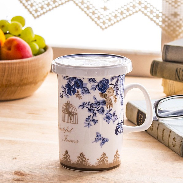 Kubek z zaparzaczem porcelanowy DUO ALASKA BIAŁY 320 ml 