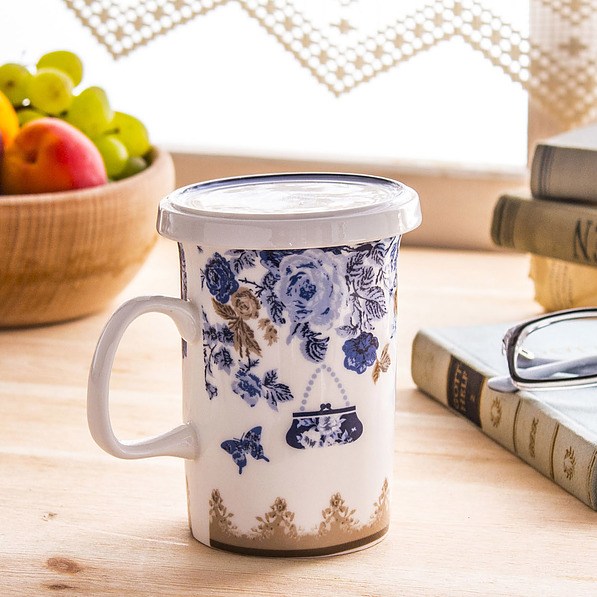 Kubek z zaparzaczem porcelanowy DUO ALASKA BIAŁY 320 ml 