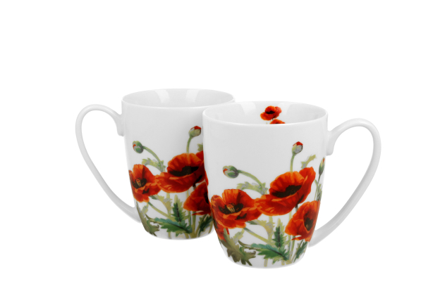 Kubki porcelanowe DUO CLASSIC POPPIES 380 ml 2 szt.