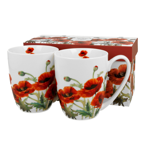 Kubki porcelanowe DUO CLASSIC POPPIES 380 ml 2 szt.