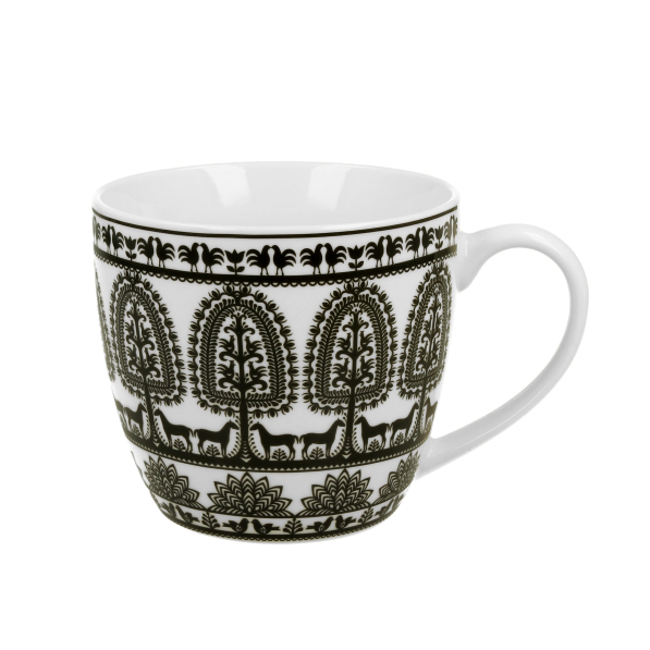 Kubek porcelanowy DUO ETNO WZÓR KURPIOWSKI 460 ml