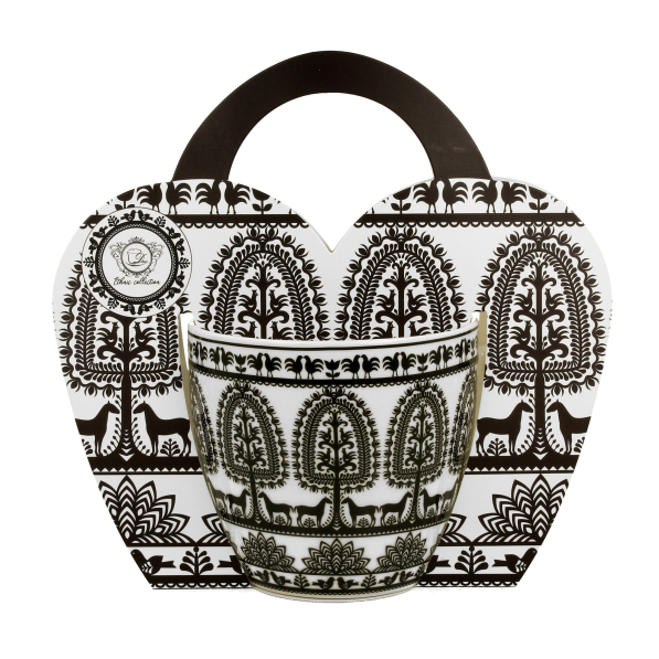 Kubek porcelanowy DUO ETNO WZÓR KURPIOWSKI 460 ml