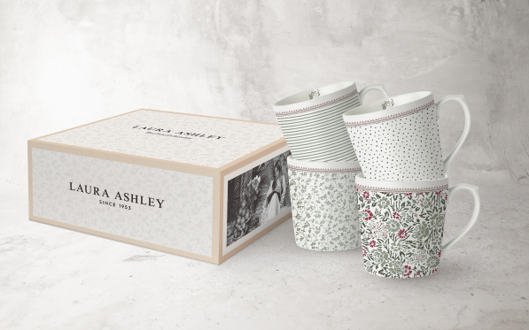 Kubki porcelanowe LAURA ASHLEY WILD CLEMATIS 300 ml 4 szt.