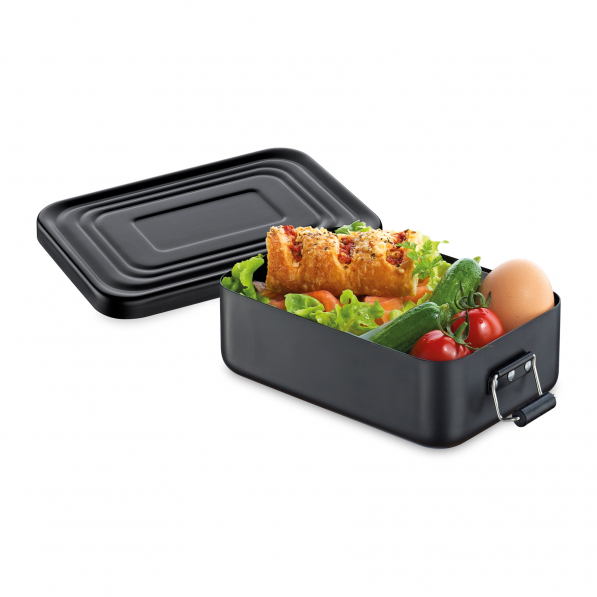 KUCHENPROFI Alice Mat czarny - lunch box aluminiowy z separatorem