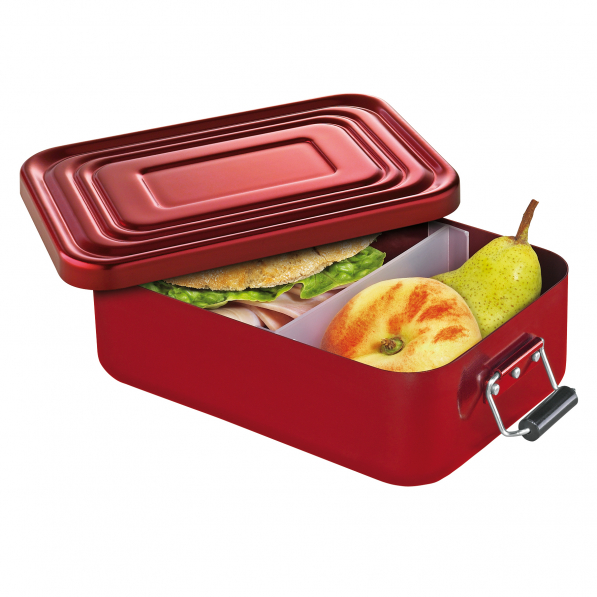 KUCHENPROFI Alice Połysk Duży czerwony – lunch box aluminiowy z separatorem
