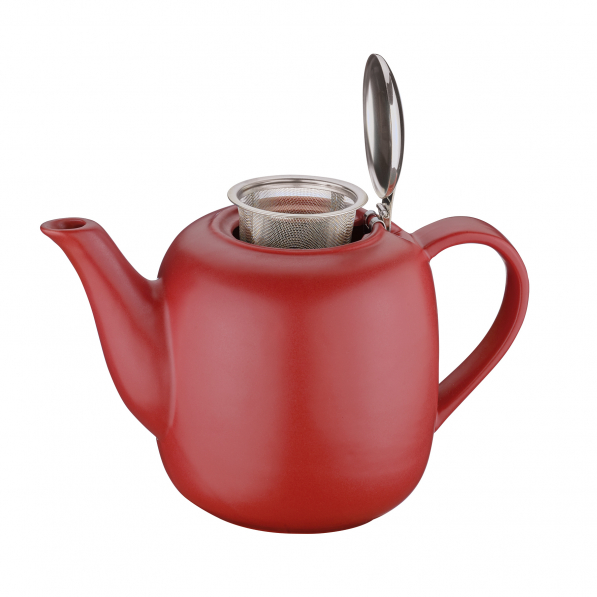 KUCHENPROFI London 1,5 l czerwony - dzbanek do herbaty ceramiczny z zaparzaczem 