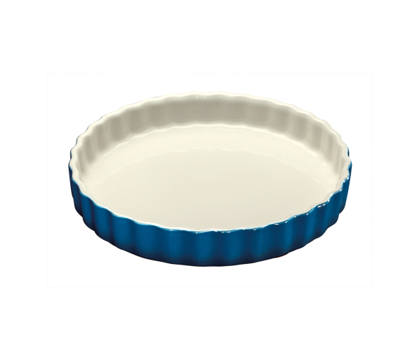 KUCHENPROFI Provence 28 cm niebieska - forma do pieczenia tarty ceramiczna