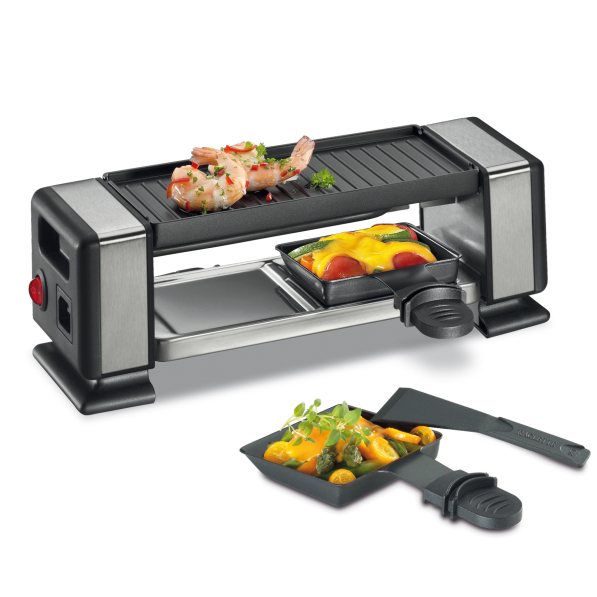  KUCHENPROFI Vista 2 Plus 350 W - grill elektryczny raclette ze stali nierdzewnej z dwoma łopatkami