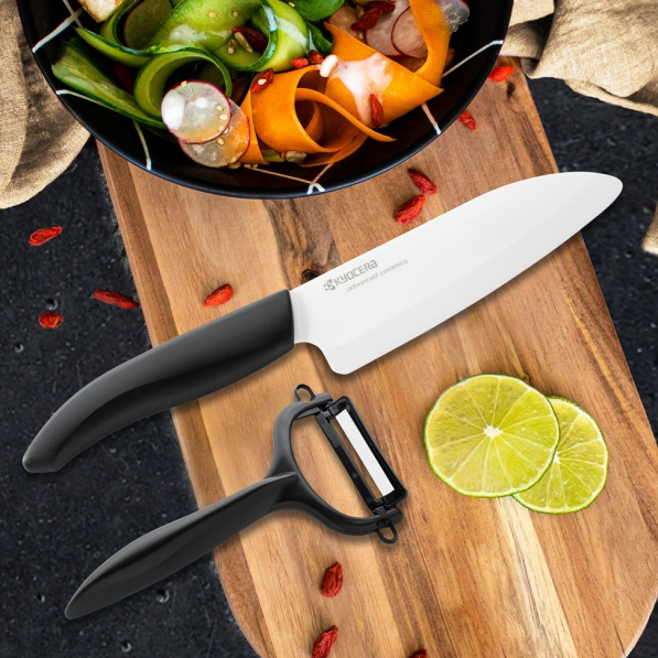 KYOCERA Gen 2 el. - nóż Santoku ceramiczny z obieraczką