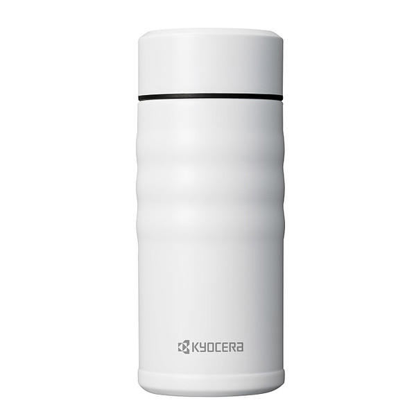 KYOCERA Twist Top Wave Small 350 ml biały - kubek termiczny stalowy z powłoką ceramiczną
