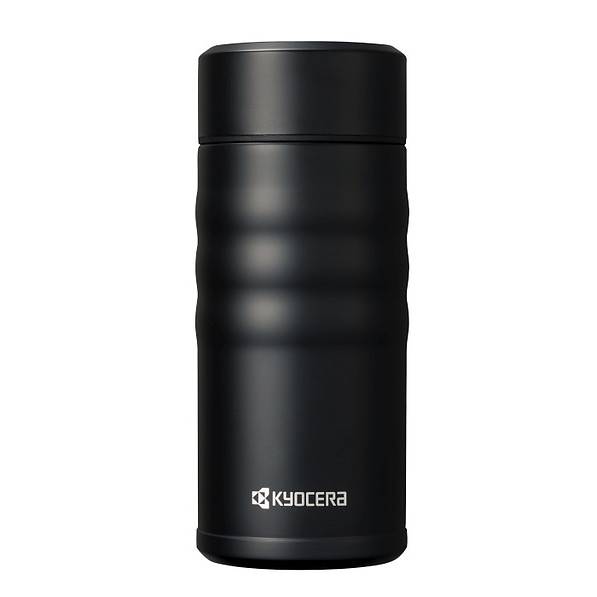 KYOCERA Twist Top Wave Small 350 ml czarny - kubek termiczny stalowy z powłoką ceramiczną